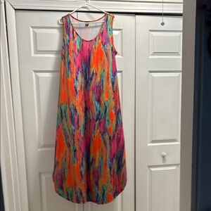 SHEIN Orange and Purple Sleeveless Maxi Sundress